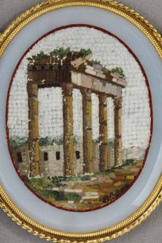 Antiquités - Collier en or et micromosaique, début XIXe siècle