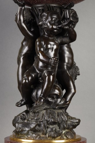  - Egyptian porphyry and bronze cup with cherubs