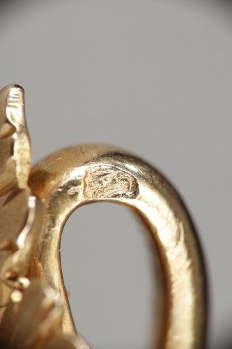 Napoléon III - Broche pendentif camée cadre en or et diamants