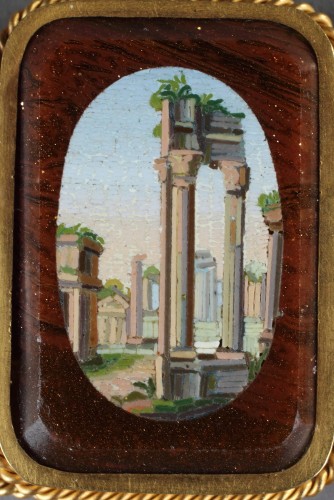 Bijouterie, Joaillerie Bracelet - Bracelet or, micro-mosaiques et demi-perles. Début du XIXe siècle