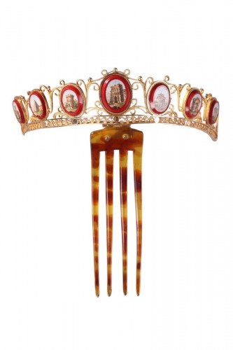 Diadème en or et micromosaique, époque Empire
