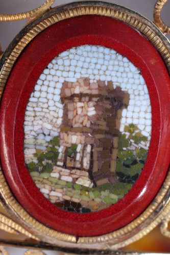 Antiquités - Diadème en or et micromosaique, époque Empire