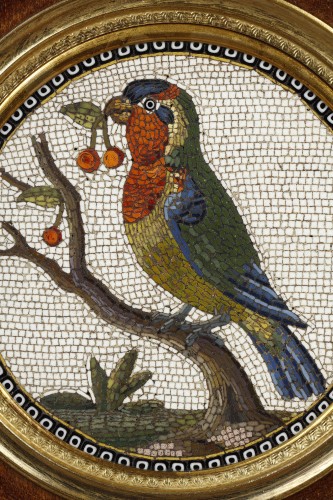 Micromosaique oiseau et cerises, 18e siècle - Directoire