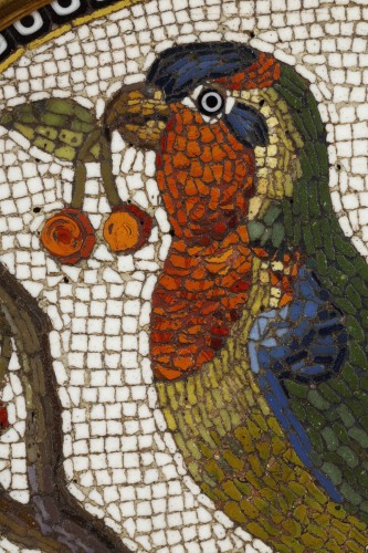 Directoire - Micromosaique oiseau et cerises, 18e siècle