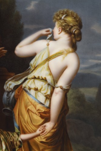 Hagar Banished from the House of Abraham - Plaque of KPM Porcelain, Berlin - 