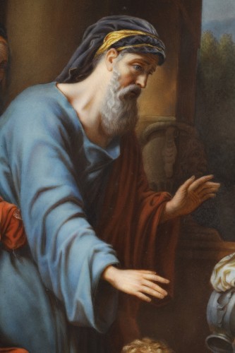 Antiquités - Hagar Banished from the House of Abraham - Plaque of KPM Porcelain, Berlin