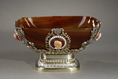 Coupe agate argent, attibuée à Emile Froment-Meurice - Objets de Vitrine Style Napoléon III