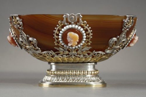 Objets de Vitrine  - Coupe agate argent, attibuée à Emile Froment-Meurice