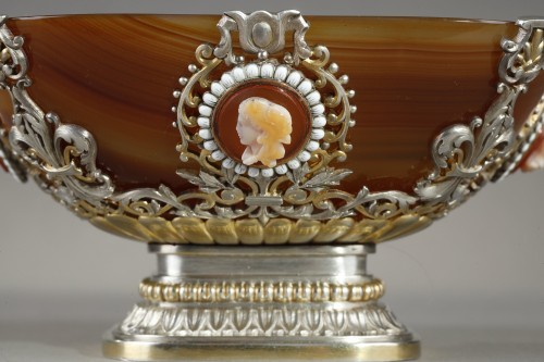Coupe agate argent, attibuée à Emile Froment-Meurice - Ouaiss Antiquités