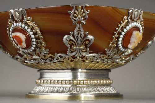 Napoléon III - Coupe agate argent, attibuée à Emile Froment-Meurice