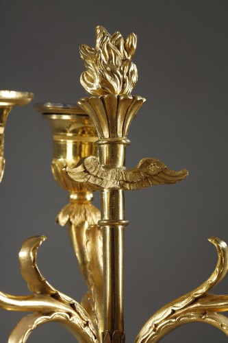 19th century - A pair of large candelabra featuring winged female figures, early 19th cent