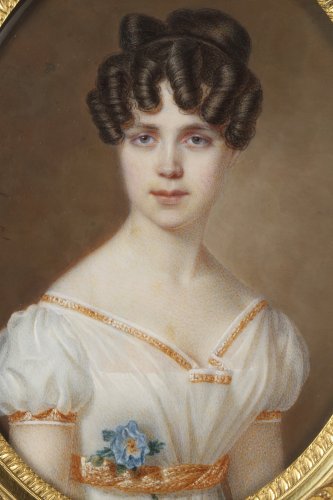 Grande miniature signée Amélie Daubigny - Ouaiss Antiquités
