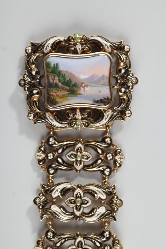 Bracelet en or et émail, milieu du XIXe siècle - Bijouterie, Joaillerie Style Restauration - Charles X