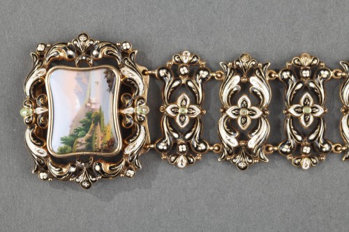 XIXe siècle - Bracelet en or et émail, milieu du XIXe siècle