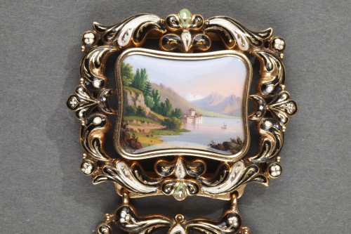 Bracelet en or et émail, milieu du XIXe siècle - Restauration - Charles X
