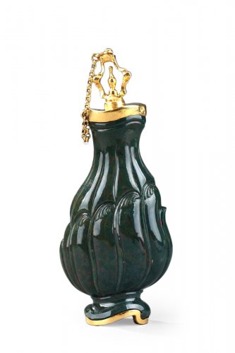 Jasper and Gold Flask 18th Centur English Craftsmanship