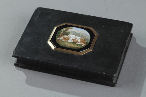 Micromosaic and gold paperweight. After G.Barberi Early 19th century - Objects of Vertu Style Restauration - Charles X