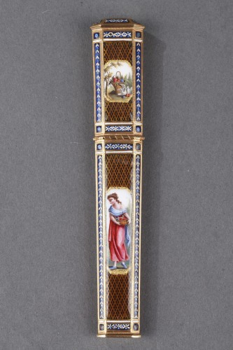 Etui en or et émail, travail Suisse XVIIIe siècle - Ouaiss Antiquités