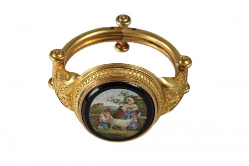 Bracelet en or et micro-mosaïque Circa 1860-1870