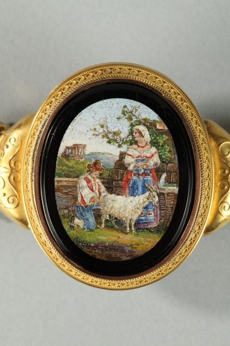 Bracelet en or et micro-mosaïque Circa 1860-1870 - Bijouterie, Joaillerie Style 
