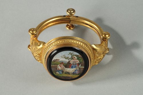 Bracelet en or et micro-mosaïque Circa 1860-1870 - Ouaiss Antiquités