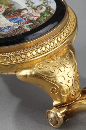 Antiquités - Bracelet en or et micro-mosaïque Circa 1860-1870