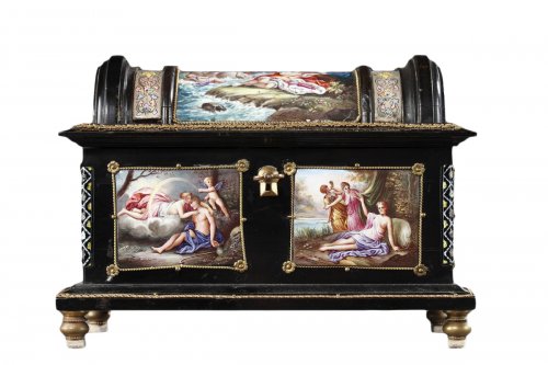 Enamel of Vienna coffer signed Klein