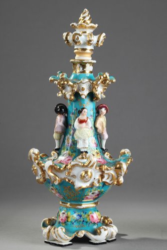 Porcelain & Faience  - Pair of Jacob Petit porcelain flask Circa 1830-1840