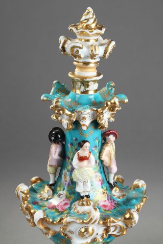 Paire de flacon en porcelaine, Jacob Petit époque Restauration - Ouaiss Antiquités