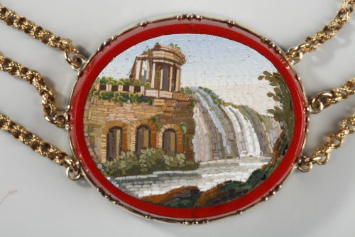 Collier en or et micro-mosaiques, première moitié du XIXe siècle - Bijouterie, Joaillerie Style Empire
