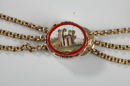 Collier en or et micro-mosaiques, première moitié du XIXe siècle - Ouaiss Antiquités
