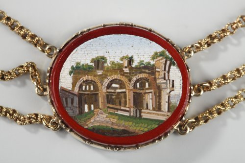 Collier en or et micro-mosaiques, première moitié du XIXe siècle - Empire