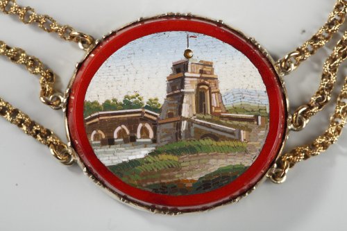 Antiquités - Collier en or et micro-mosaiques, première moitié du XIXe siècle