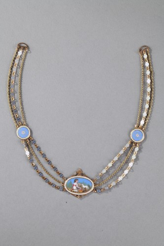 Collier "en esclavage" or et émail, fin du XVIIIe début du XIXe siècle - Bijouterie, Joaillerie Style Directoire