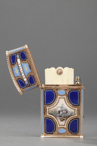 Etui à tablettes en or, émail et ivoire, Suisse XVIIIe siècle - Ouaiss Antiquités