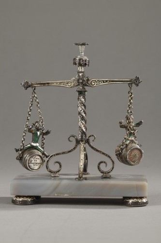 Décor de table en argent et émail de Vienne, Circa 1880-1890, Karl Rössler. - Argenterie et Orfèvrerie Style 