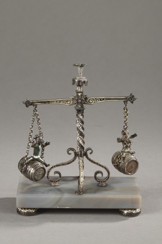 Décor de table en argent et émail de Vienne, Circa 1880-1890, Karl Rössler. - Ouaiss Antiquités