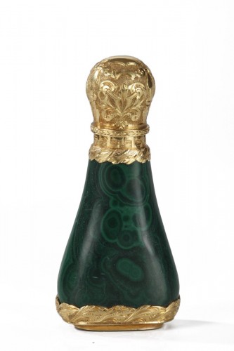 Gold mounted Malachite perfume flask