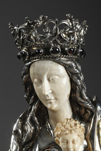  - Silver and ivory Virgin Mary and Child