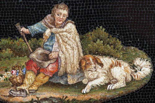 Micromosaic of Shepherd - Objects of Vertu Style Restauration - Charles X