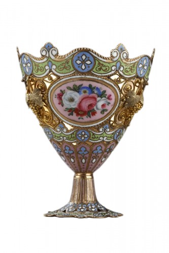 A gold and enamel Zarf