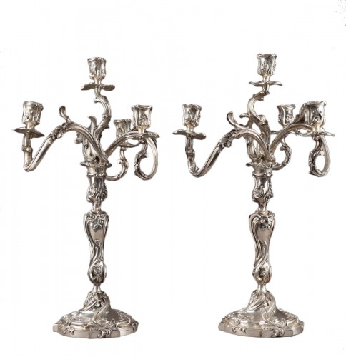 Silver candelabra Signed Boin Taburet