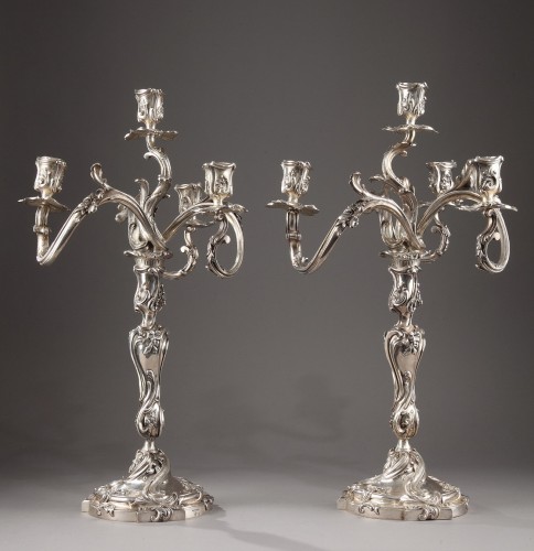 Silver candelabra Signed Boin Taburet - silverware & tableware Style Napoléon III