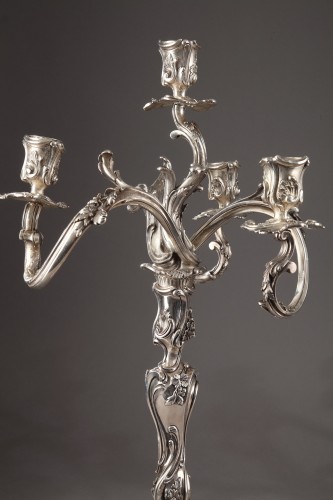 Napoléon III - Silver candelabra Signed Boin Taburet