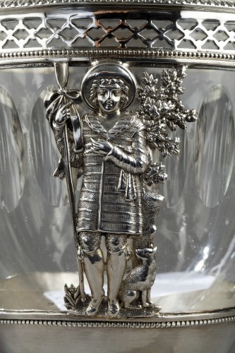 Early 19th century silver and crystal candy dish - 