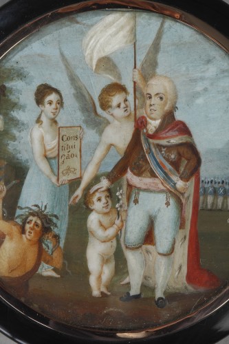 Objets de Vitrine Boite & Nécessaire - Boite en écaille et miniature représentant le roi Jean VI de Portugal