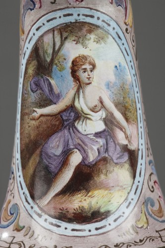  - 19th century Vienna Enamel vase  HERMAN BÖHM