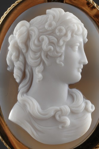 Broche or, camée sur agate seconde partie du XIXe siècle - Napoléon III