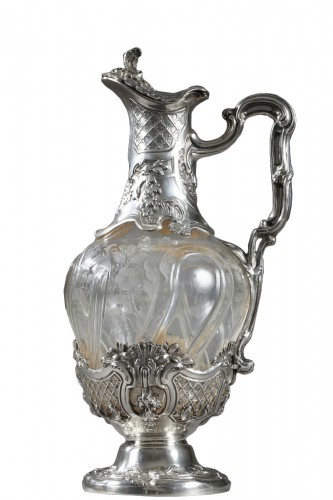 Ernie - Aiguière ou carafe en argent et cristal Circa 1880-1890