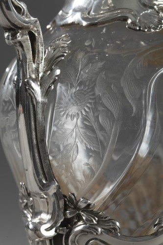 Ernie - Aiguière ou carafe en argent et cristal Circa 1880-1890 - Ouaiss Antiquités